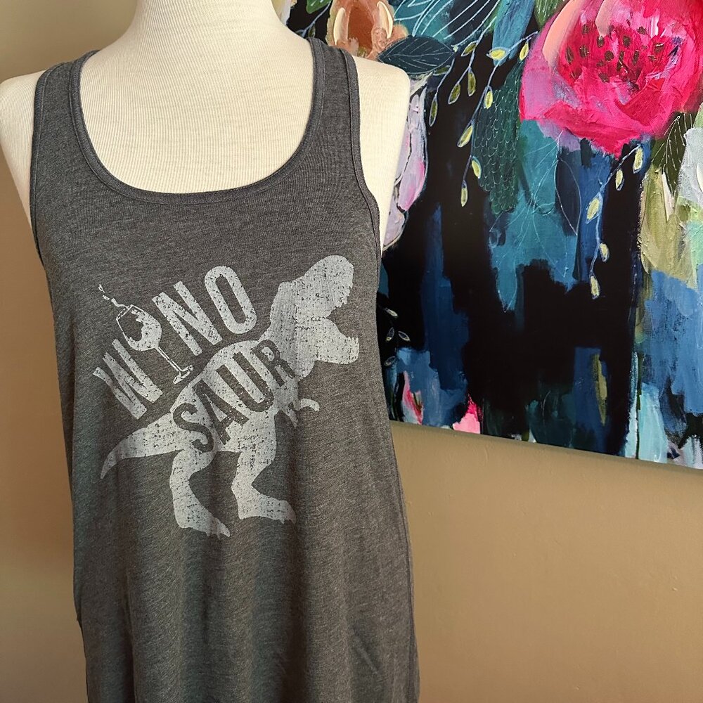 Thread Tank Designs Gray Wino Saur Tank Top Size X-Large